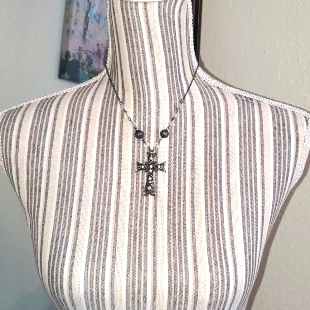 Women's Black Cross Necklace